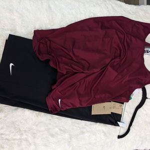 Nike one biker shorts w/top